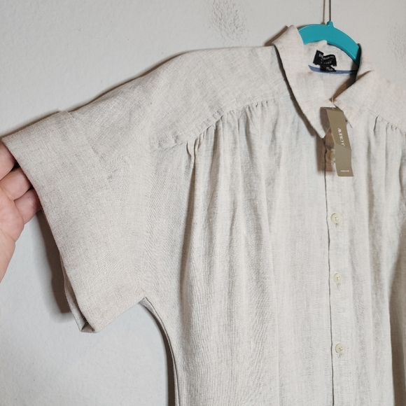 NWT J. Crew Linen Baird McNutt Relaxed-fit Short-sleeve Button Shirt Dress XS - Picture 11 of 15